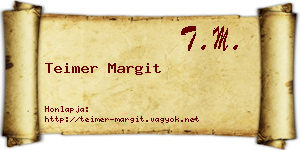 Teimer Margit névjegykártya
